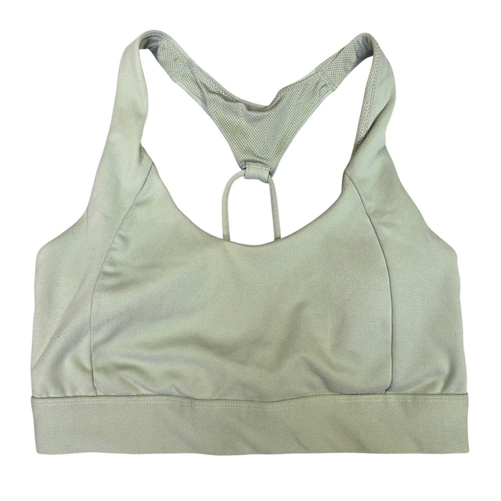 All in Motion Womens Sage Green Strappy Racerback Sports Bra Medium Impact M